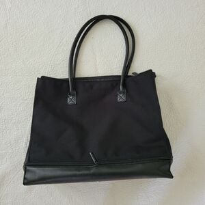HOLT RENFREW Nylon Vintage Tote Bag/ Shoulder Bag, Medium, Black with Br…